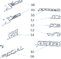 Parts diagram for badges & seats for Lambretta Series III frame