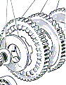 Gearbox diagram for Lambretta Series III engine